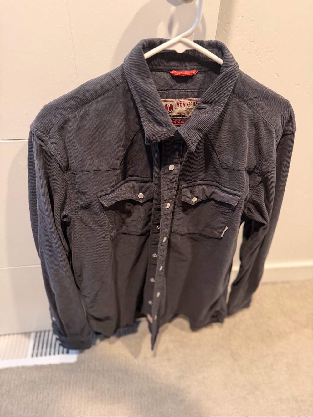 Iron & Resin Charcoal Corduroy Western Shirt Jacket